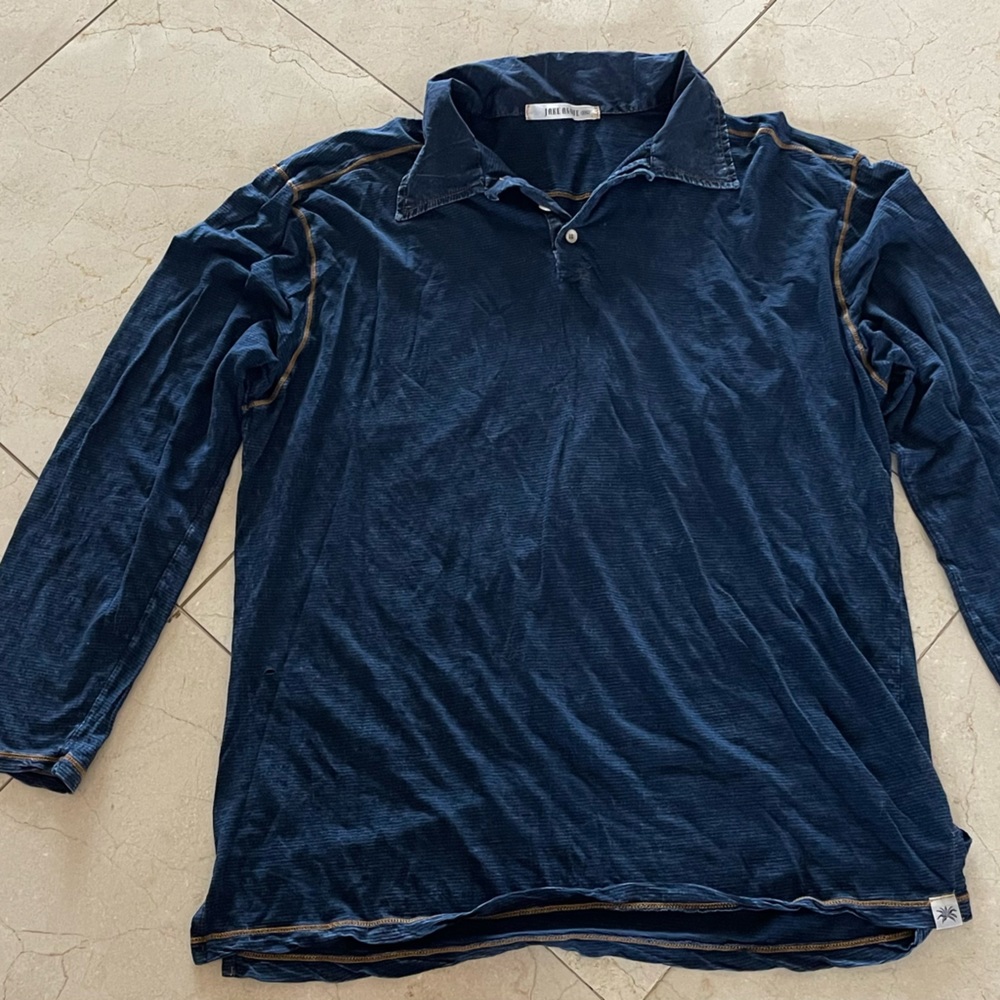 Vintage Jake Agaue long sleeve navy polo sz XXL